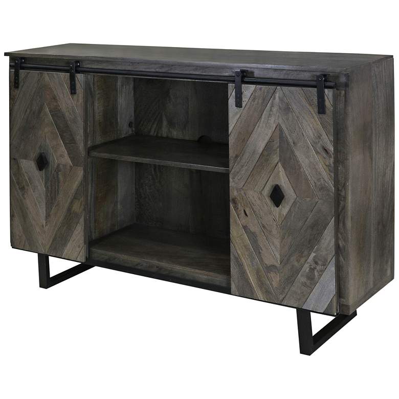 Image 1 Wesley 58 inch Wide Slate Gray 2-Door TV Stand Media Cabinet