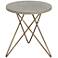 Wesley Antique Brass Concrete and Metal Round End Table