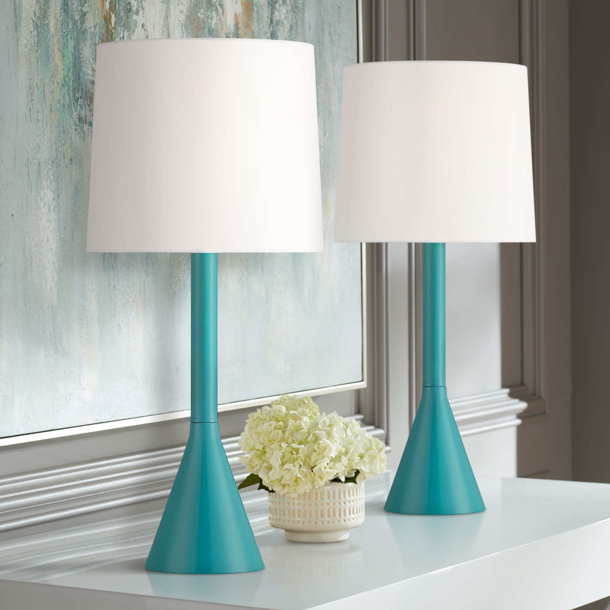 aqua blue lamp base