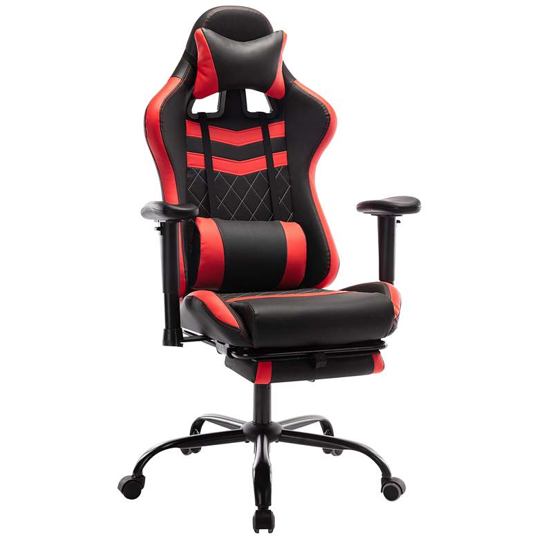 Image 2 Wessex Black Red Faux Leather Adjustable Gaming Chair