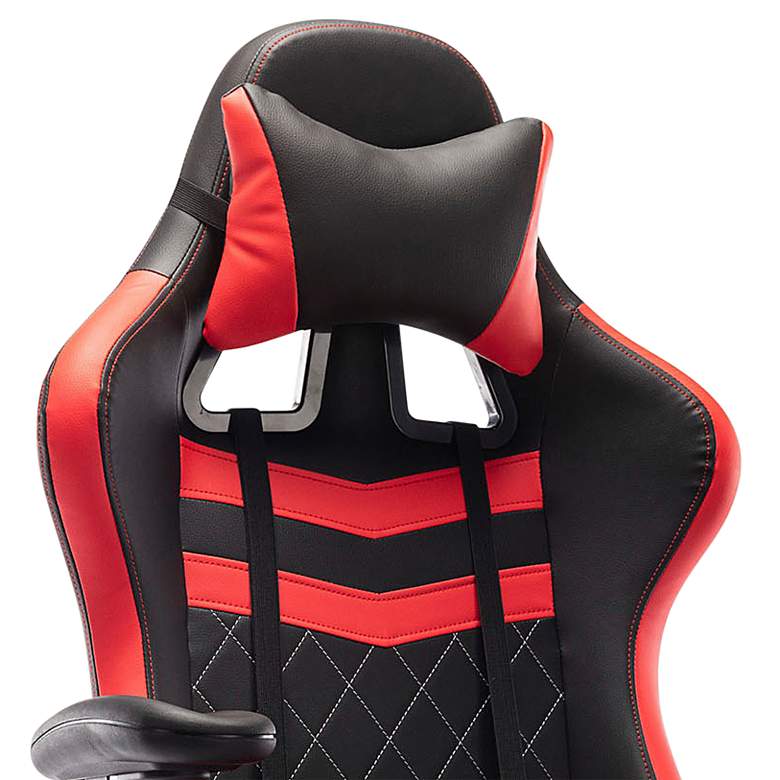 Image 3 Wessex Black Red Faux Leather Adjustable Gaming Chair more views