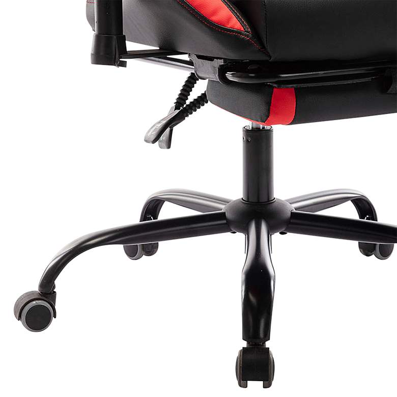 Image 4 Wessex Black Red Faux Leather Adjustable Gaming Chair more views