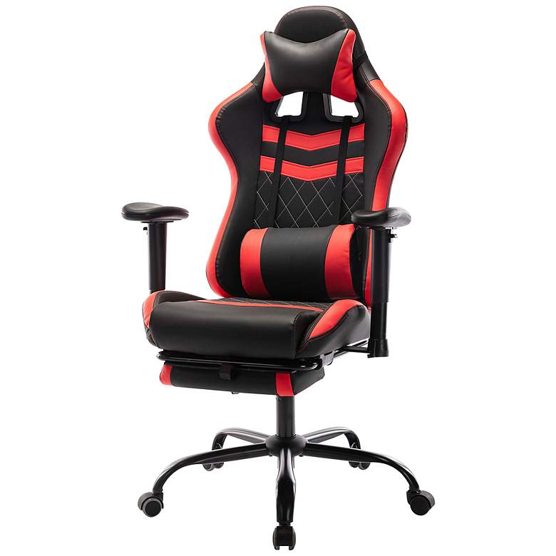 Image 6 Wessex Black Red Faux Leather Adjustable Gaming Chair more views