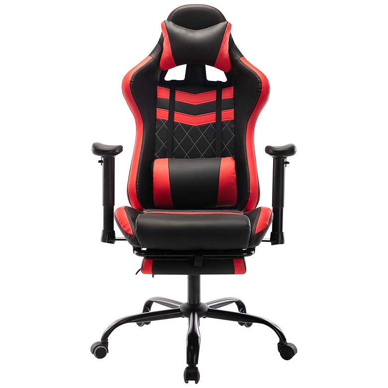 Image 7 Wessex Black Red Faux Leather Adjustable Gaming Chair more views