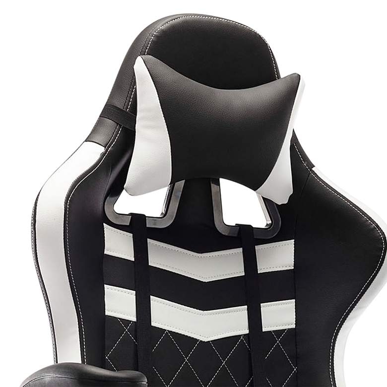 Image 3 Wessex Black White Faux Leather Adjustable Gaming Chair more views