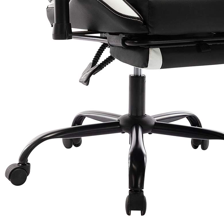 Image 4 Wessex Black White Faux Leather Adjustable Gaming Chair more views