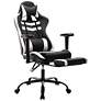 Wessex Black White Faux Leather Adjustable Gaming Chair