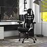 Wessex Black White Faux Leather Adjustable Gaming Chair