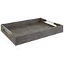 Wessex Gray Faux Shagreen Decorative Tray with Handles