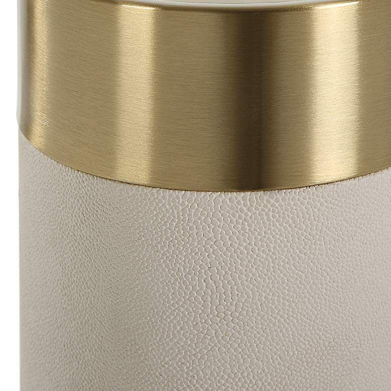 Image 4 Wessex White Faux Shagreen Pillar Candle Holders Set of 2 more views