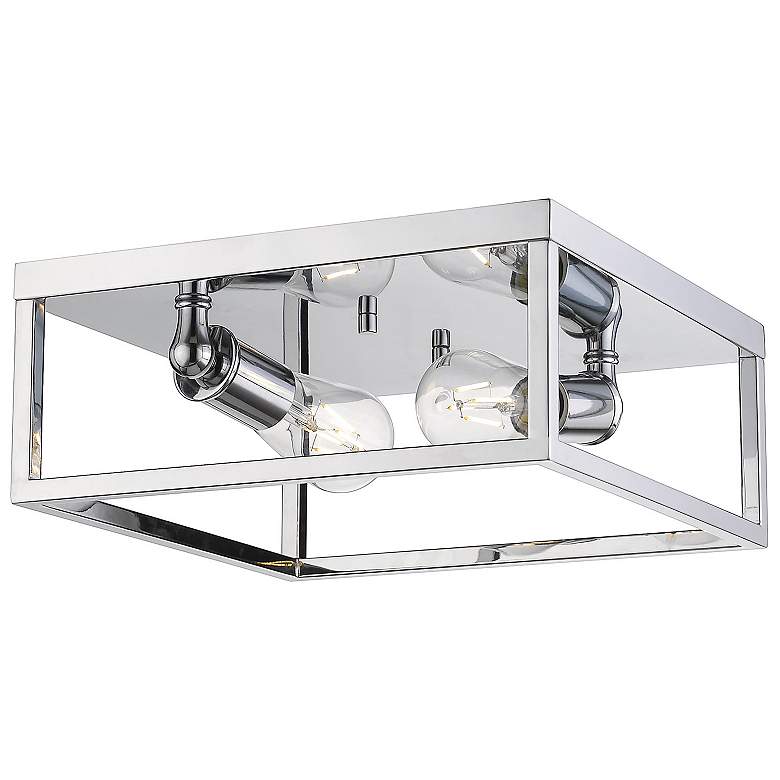 Image 1 Wesson 12" Wide Chrome 2-Light Flush Mount