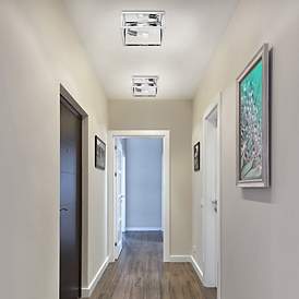Image5 of Wesson 12" Wide Chrome 2-Light Flush Mount more views