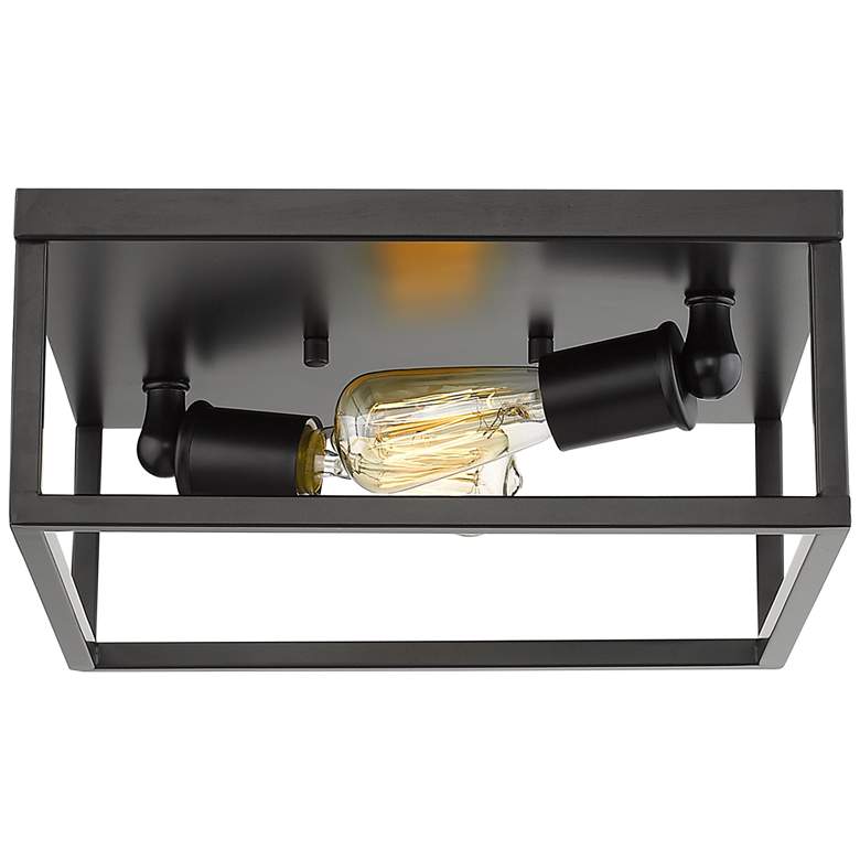 Image 5 Wesson 12" Wide Matte Black Square 2-Light Ceiling Light more views