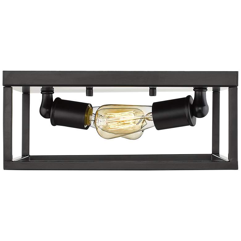 Image 6 Wesson 12" Wide Matte Black Square 2-Light Ceiling Light more views