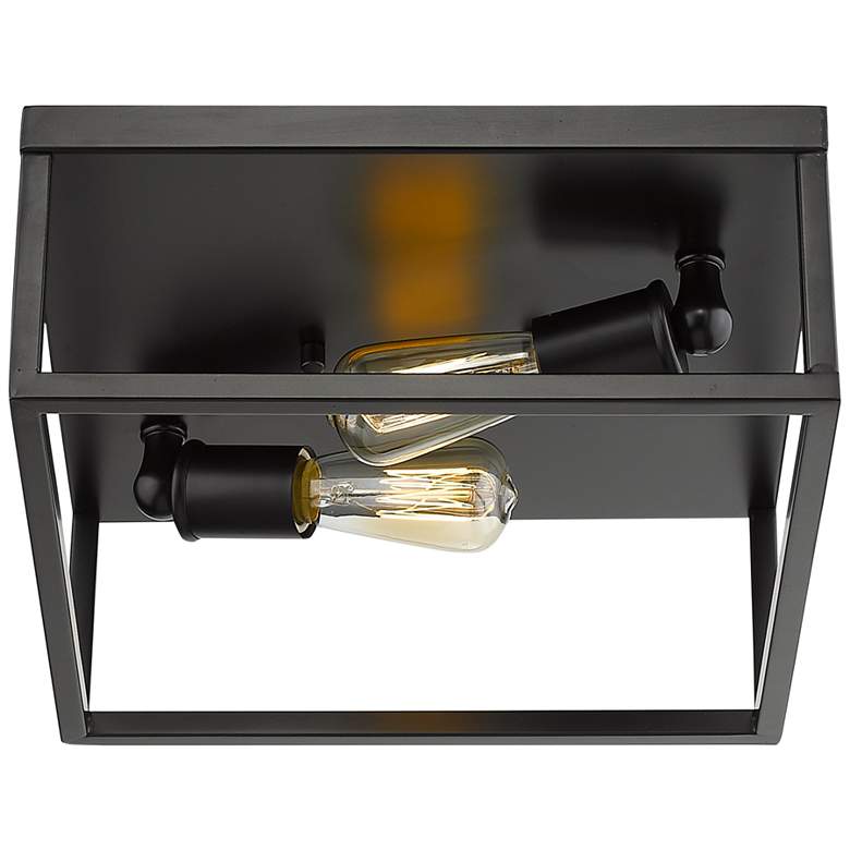 Image 7 Wesson 12" Wide Matte Black Square 2-Light Ceiling Light more views