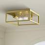 Wesson 12" Wide Olympic Gold Metal 2-Light Ceiling Light