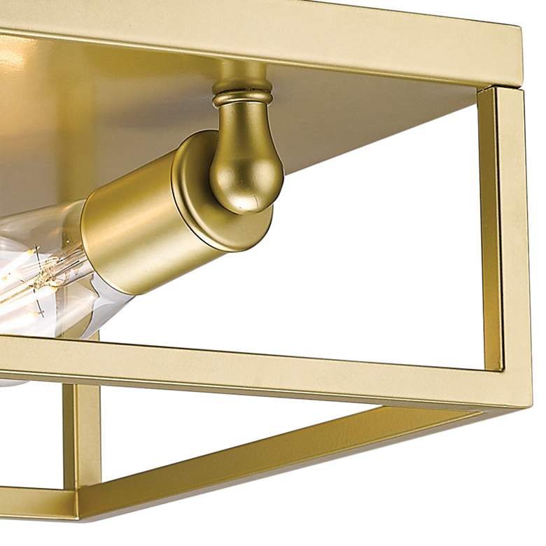 Image 3 Wesson 12" Wide Olympic Gold Metal 2-Light Ceiling Light more views