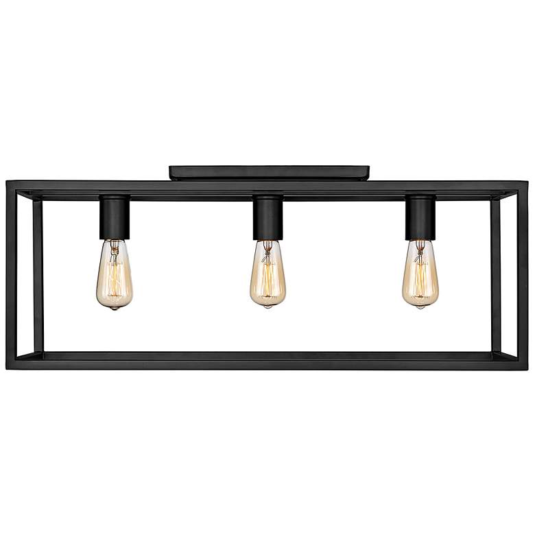 Image 3 Wesson 25 1/4" Wide Matte Black 3-Light Ceiling Light more views