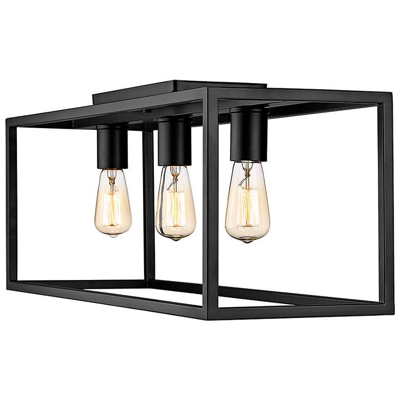 Image 5 Wesson 25 1/4" Wide Matte Black 3-Light Ceiling Light more views