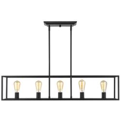 Wesson 41" Wide Black 5-Light Linear Chandelier