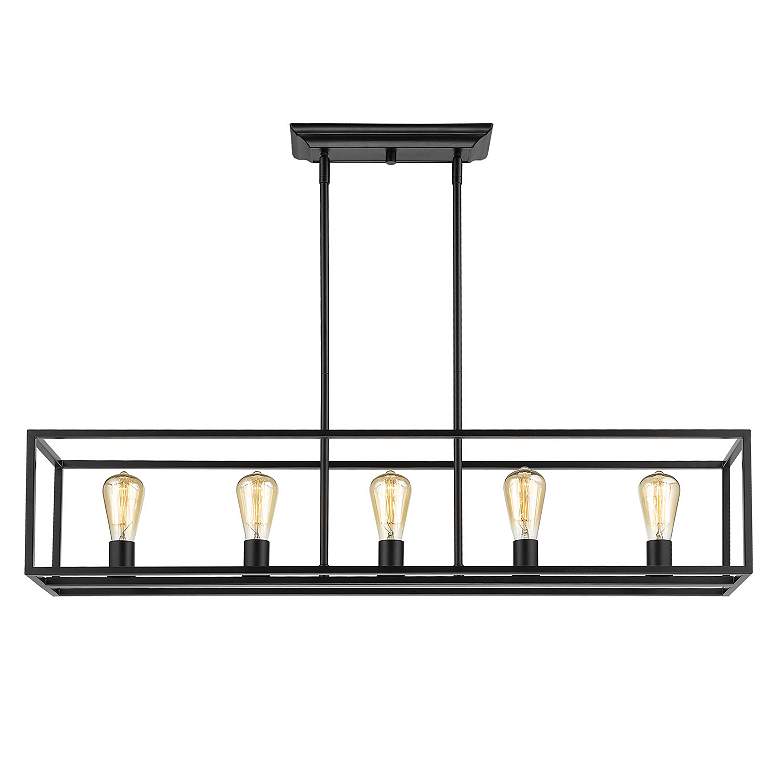 Image 3 Wesson 41" Wide Black 5-Light Linear Chandelier more views