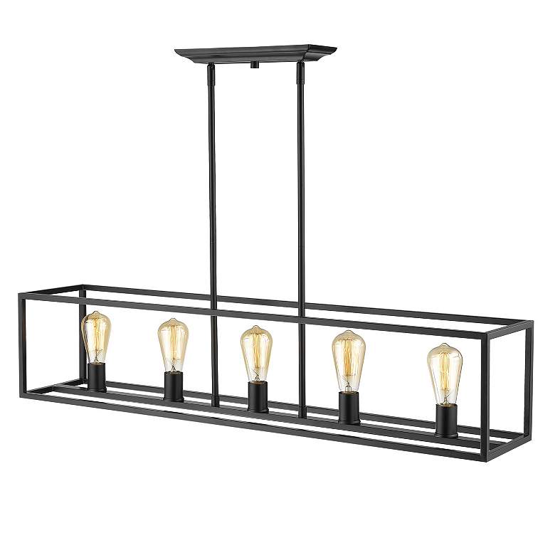 Image 5 Wesson 41" Wide Black 5-Light Linear Chandelier more views