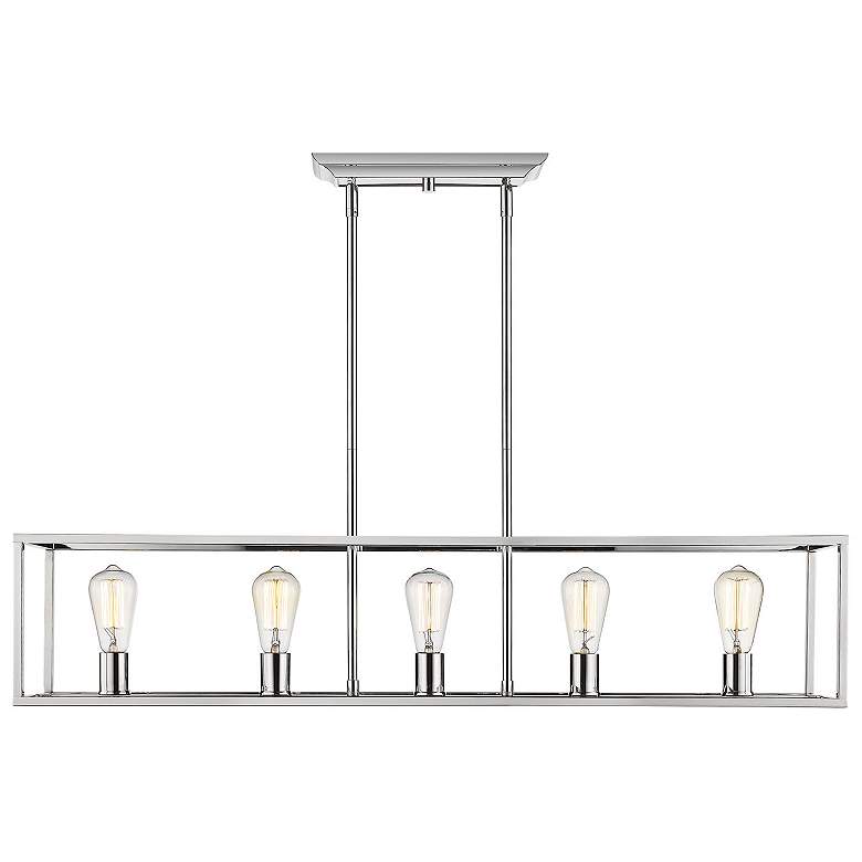 Image 1 Wesson 41 inch Wide Chrome 5-Light Linear Pendant