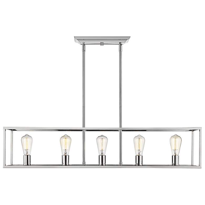 Image 1 Wesson 41" Wide Chrome 5-Light Linear Pendant