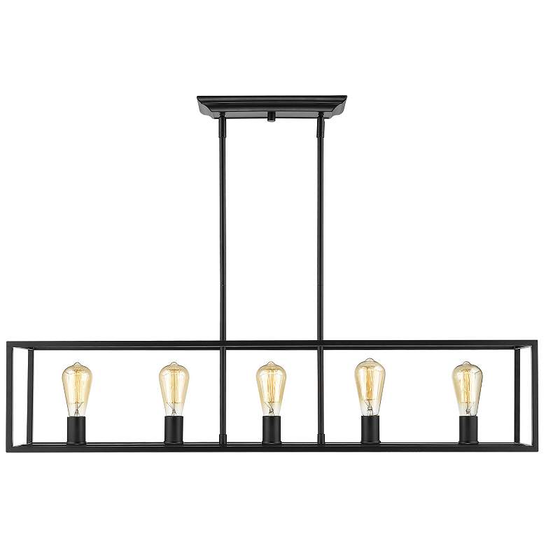 Image 1 Wesson 41" Wide Matte Black 5-Light Linear Pendant