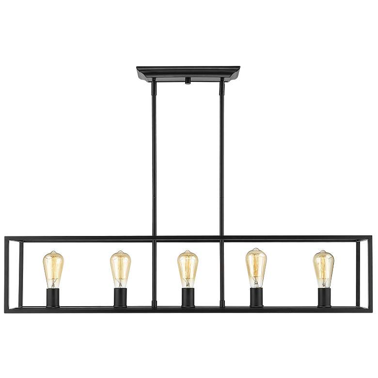 Image 1 Wesson 41 inch Wide Matte Black 5-Light Linear Pendant