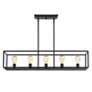 Thumbnail3 of Wesson 41" Wide Matte Black 5-Light Linear Pendant more views