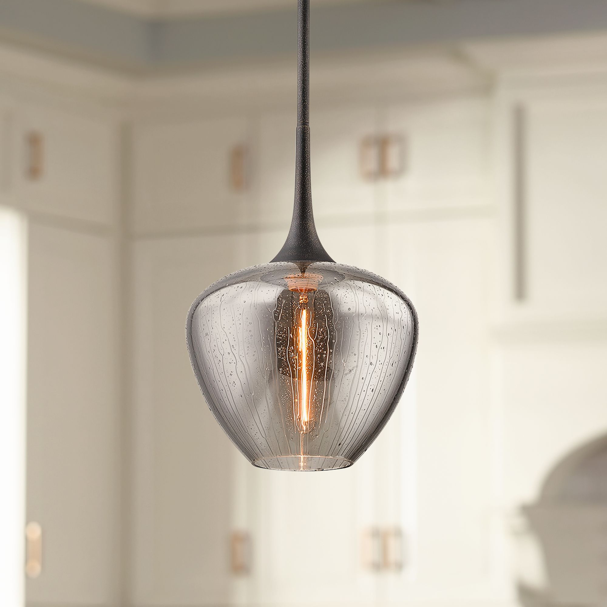 copper and grey pendant light