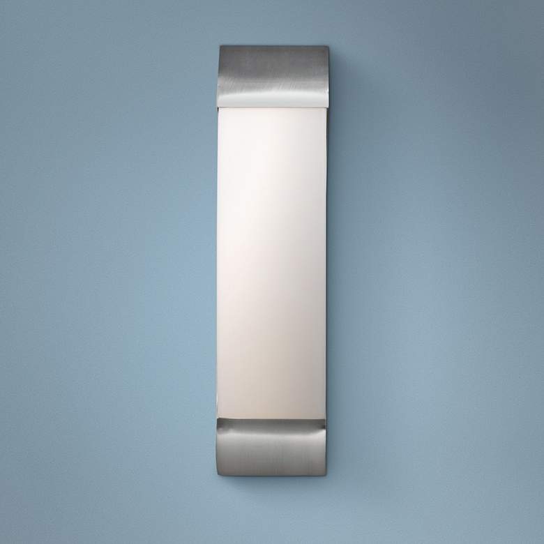 Image 1 West End 17 inch High Brushed Steel LED Wall Sconce