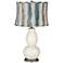 West Highland Double Gourd Table Lamp w/Crackle Stripes Shade