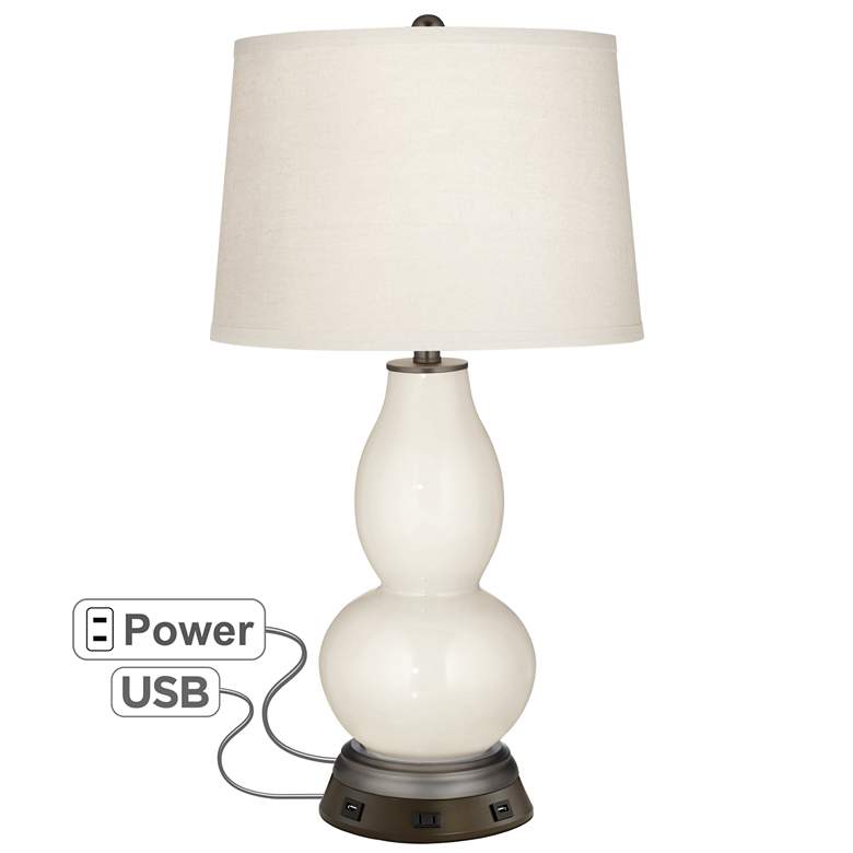 Image 1 West Highland Double Gourd Table Lamp with USB Workstation Base