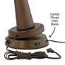 West Highland Double Gourd Table Lamp with USB Workstation Base