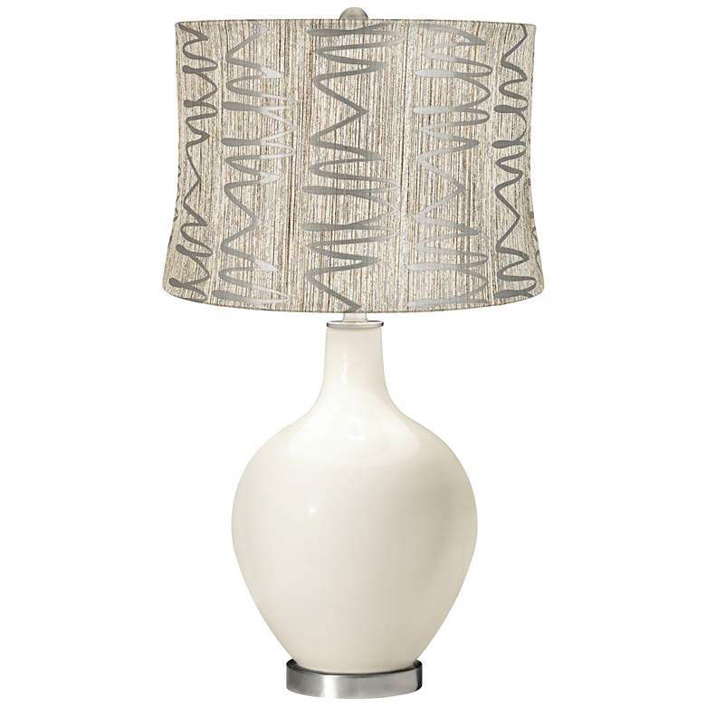 Image 1 West Highland White Abstract Squiggles Shade Ovo Table Lamp