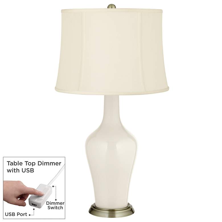 Image 1 West Highland White Anya Table Lamp with Dimmer
