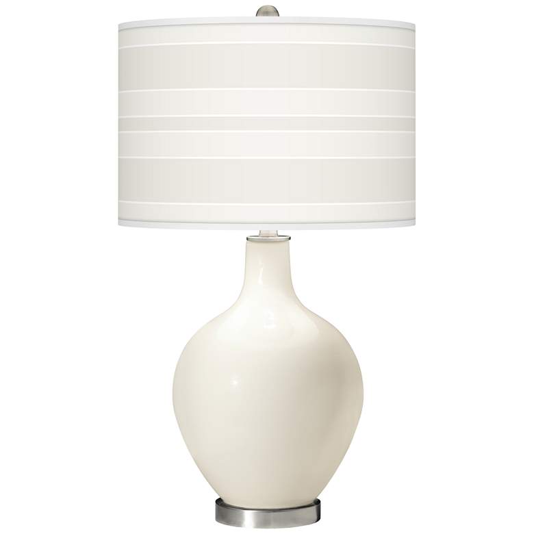 Image 1 West Highland White Bold Stripe Ovo Glass Table Lamp