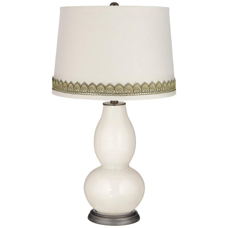 Image 1 West Highland White Double Gourd Lamp with Scallop Lace Trim