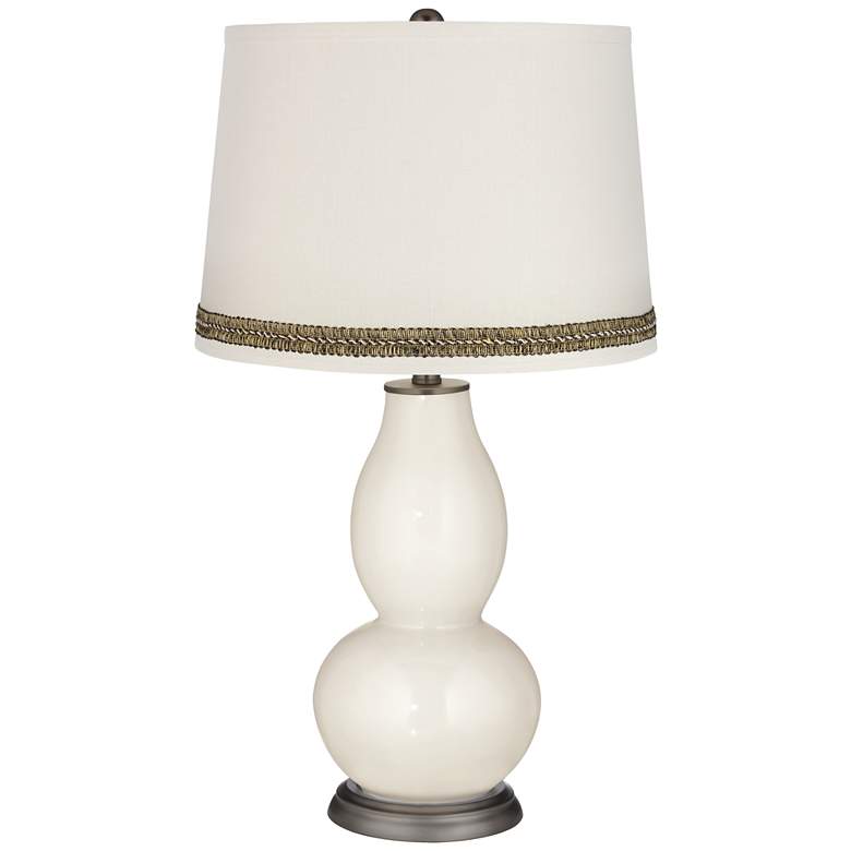 Image 1 West Highland White Double Gourd Table Lamp with Wave Braid Trim