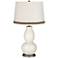 West Highland White Double Gourd Table Lamp with Wave Braid Trim