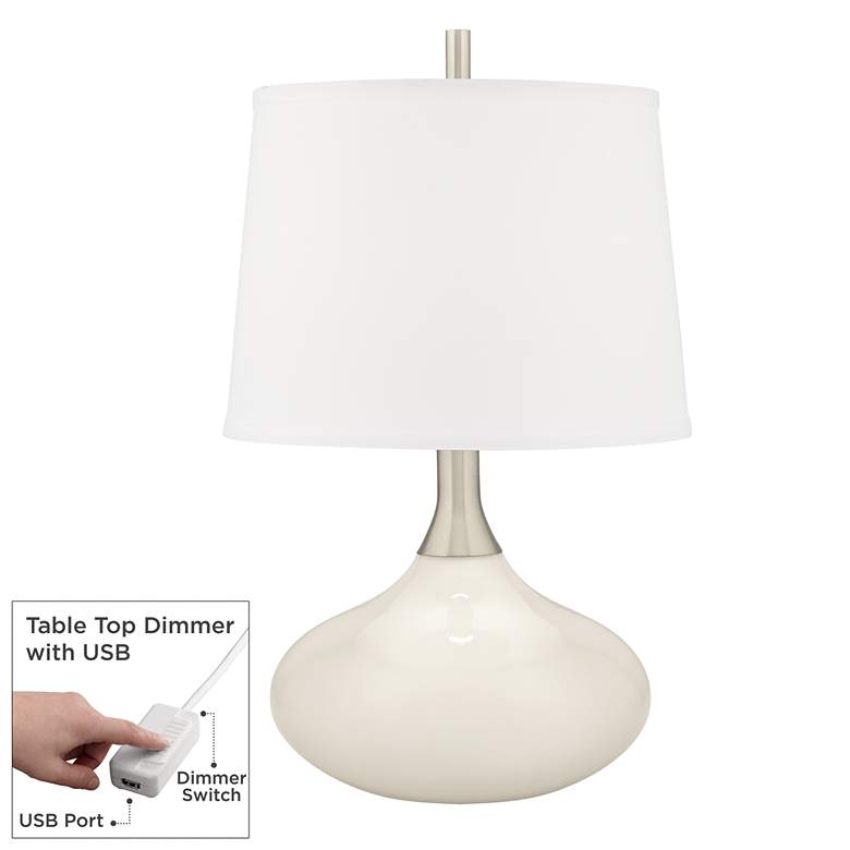 Image 1 West Highland White Felix Modern Table Lamp with Table Top Dimmer