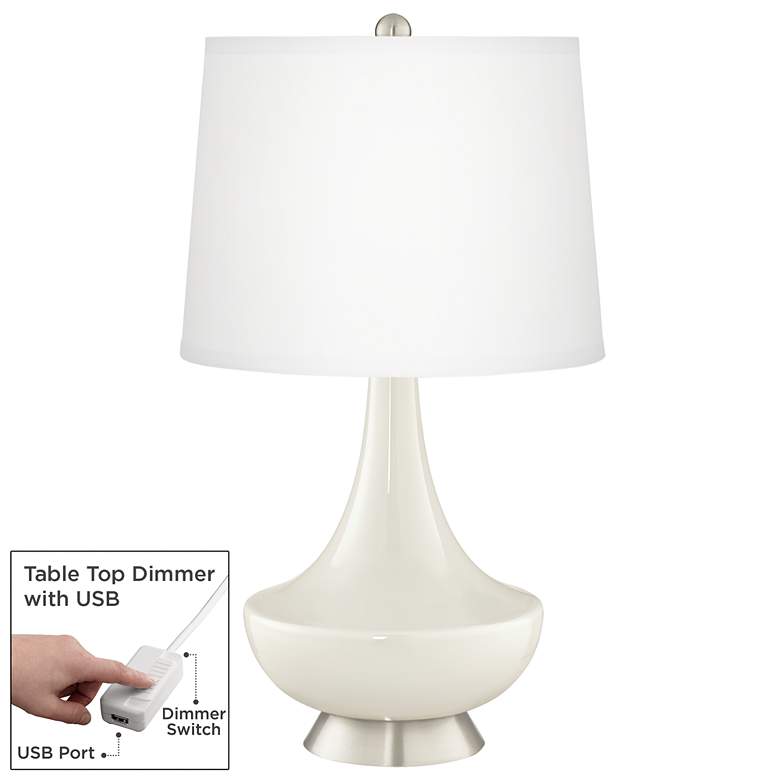 Image 1 West Highland White Gillan Glass Table Lamp with Dimmer