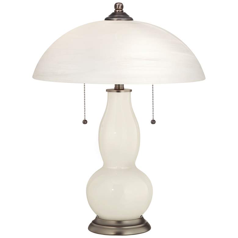 Image 1 West Highland White Gourd-Shaped Table Lamp with Alabaster Shade