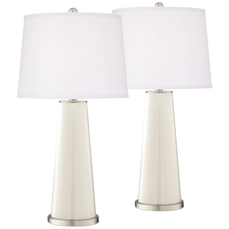 Image 2 West Highland White Leo Table Lamp Set of 2 with Dimmers