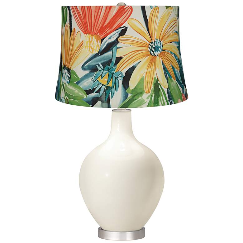 Image 1 West Highland White Multi-Color Daisies Ovo Table Lamp
