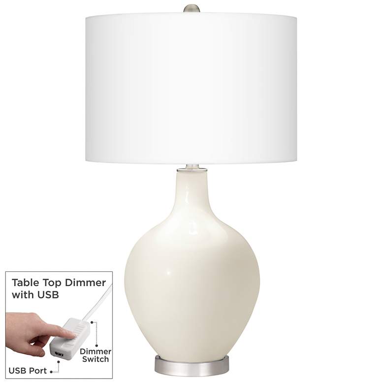 Image 1 West Highland White Ovo Table Lamp With Dimmer