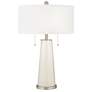 West Highland White Peggy Glass Table Lamp With Dimmer