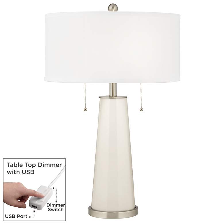 Image 1 West Highland White Peggy Glass Table Lamp With Dimmer